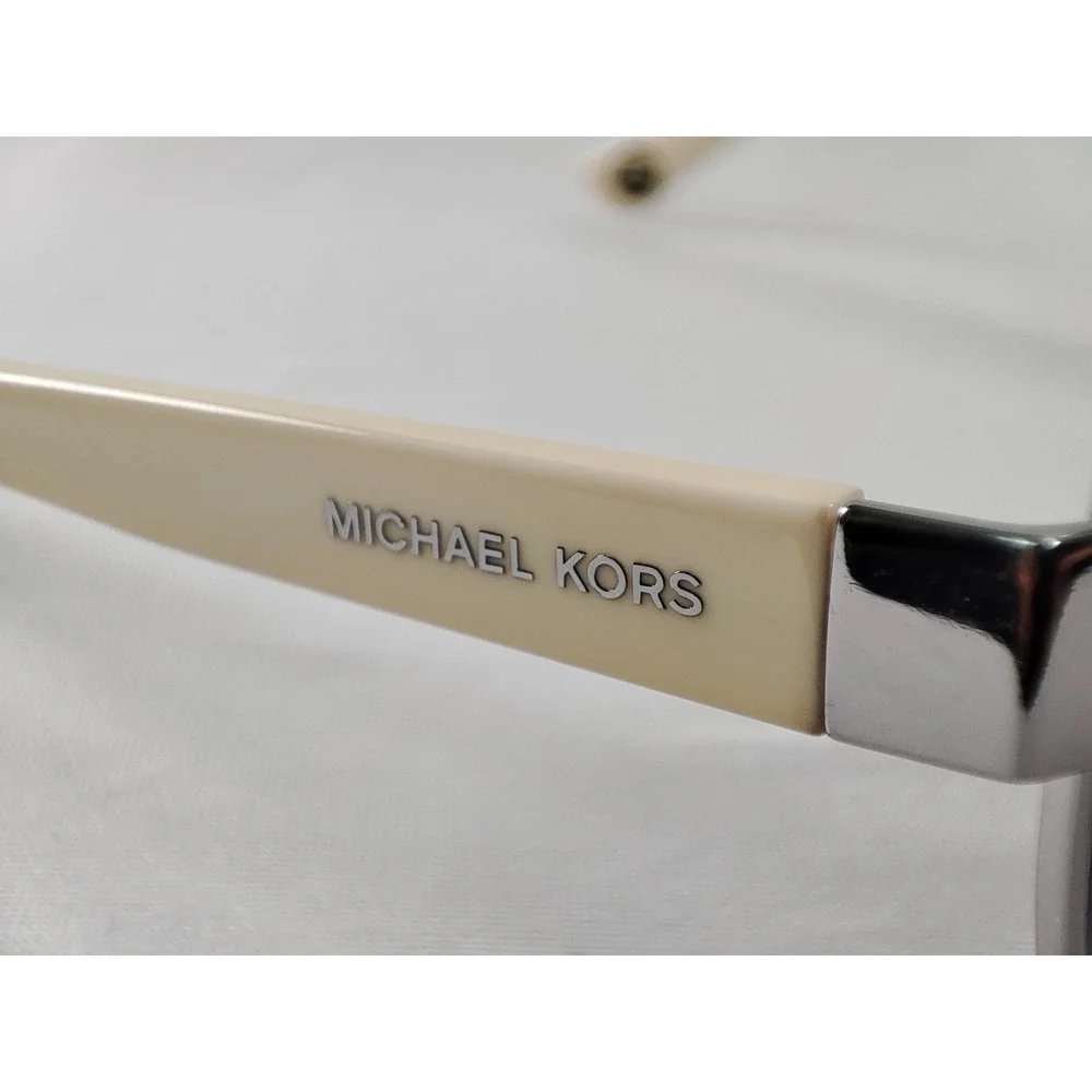 Michael Kors Natalia M2473S Aviator Sunglasses‎ White Silver 64-13-130 Near Mint